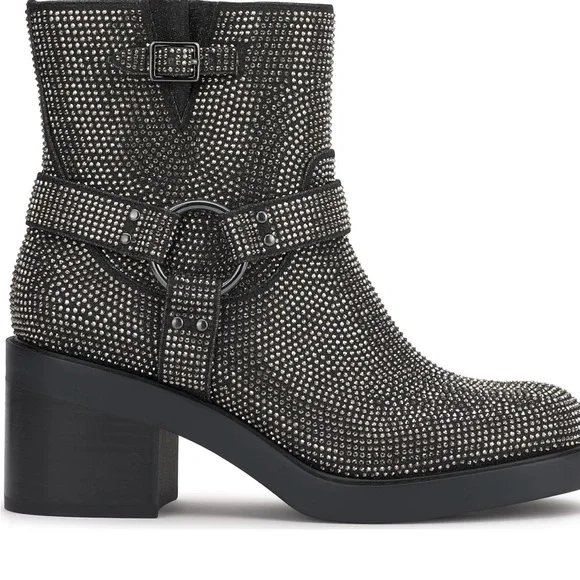 Jessica Simpson Womens Ceridwen Satin Block Heel Ankle Boots - Picture 4 of 9